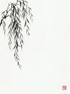 willow ink painting