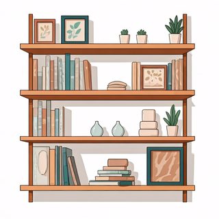 wooden bookshelf decor