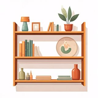 modern wooden shelf