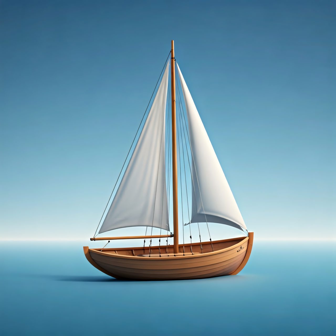 minimalist wooden sailboat