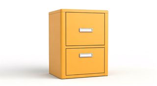 yellow filing cabinet