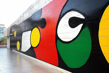 Miró Inspired Mural on Tiled Wall
