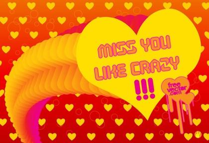 Miss You Card Free Vector