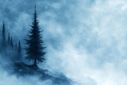 Misty Blue Pine Forest