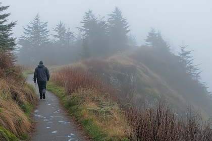 Misty Hike on Coastal Trail