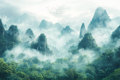 Misty Jungle Mountains