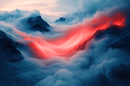 Misty Mountain Sunrise Glow