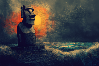 Moai Statue Dusk