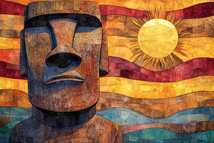 Moai Statue Under Sun