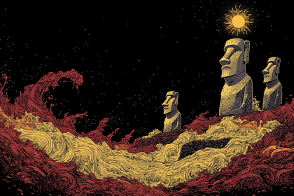 Moai Statues and Cosmic Waves