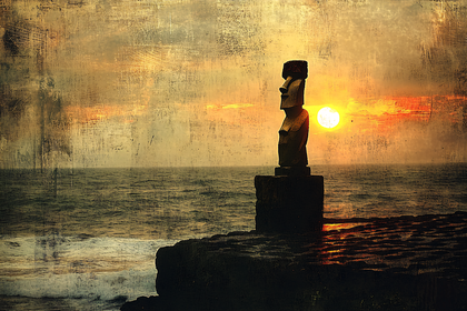 Moai Sunset Serenity