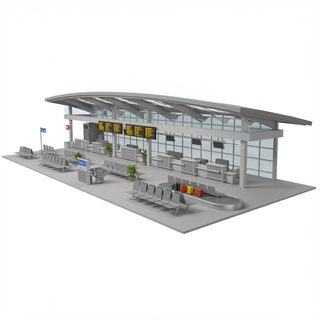 airport terminal isometric