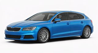 blue hatchback car