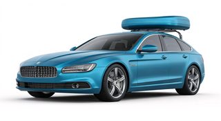 blue luxury sedan