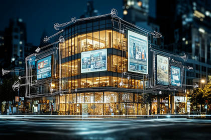 Modern Building at Night