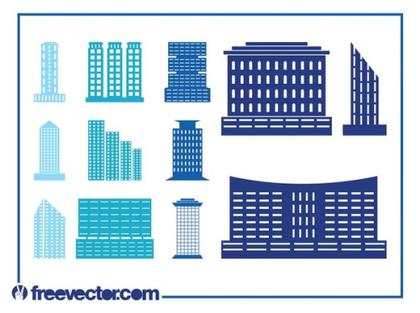 Modern Buildings Set Free Vector