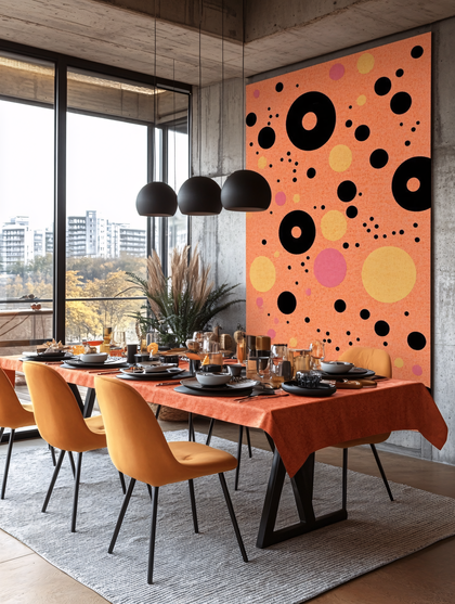 Modern Dining Room with Abstract Art