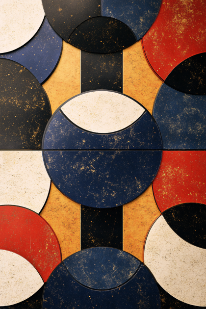 Modern Geometric Circle and Rectangle Abstract