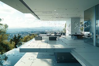 Modern Home Overlooking City