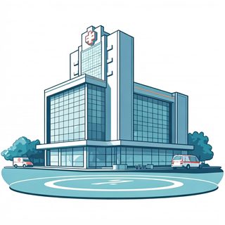 modern hospital illustration