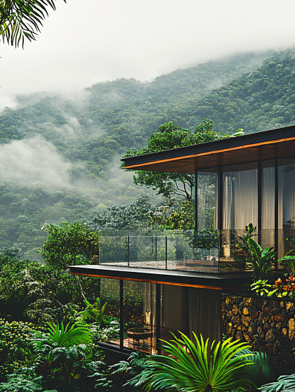 Modern House in Mountain Forest