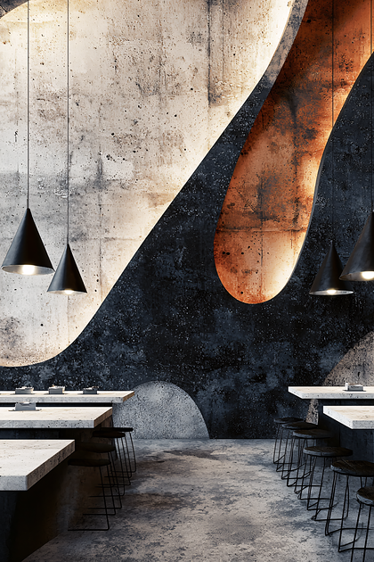 Modern Industrial Cafe Interior