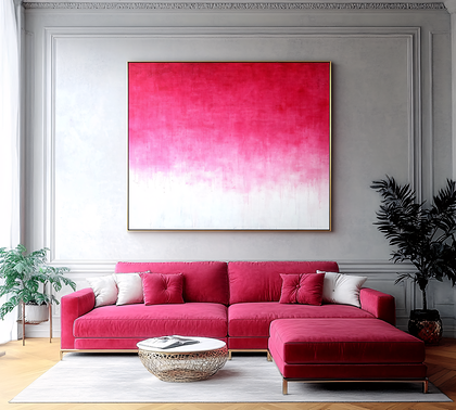 Modern Living Room With Pink Sofa