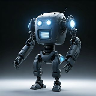 glowing blue robot