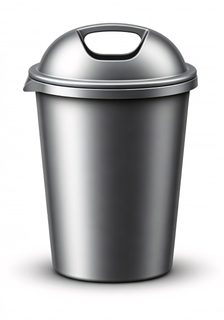 metallic swinging trash-can