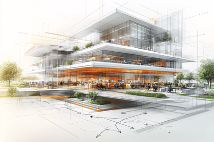 Modern Office Building Sketch