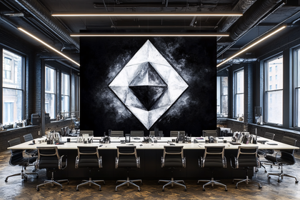 Modern Office Conference Room with Diamond Artwork