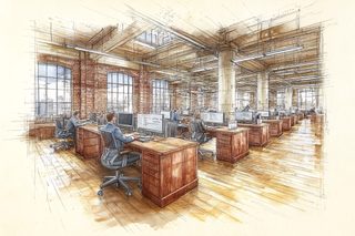 Modern Office Space Design Sketch