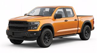 orange pickup truck