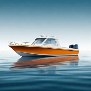 Orange Motorboat Water