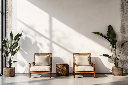 Modern Relaxation Area with Plants