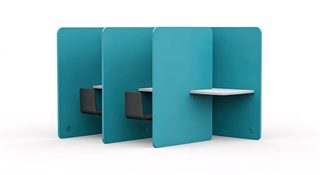 Teal office workstations