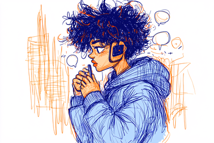 Modern Teen with Headphones