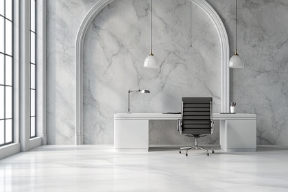 Modern White Marble Office Interior