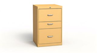 yellow metal cabinet