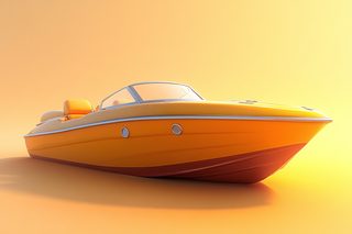 yellow luxury speedboat