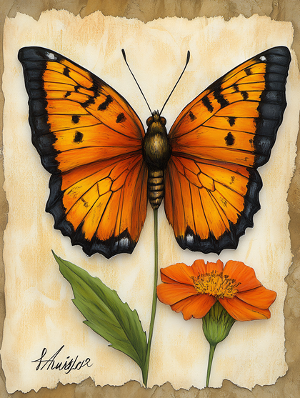 Monarch Butterfly and Orange Flower