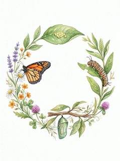 monarch life cycle wreath
