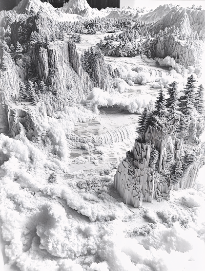 Monochromatic Mountain Landscape