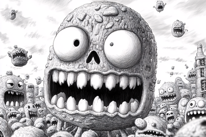 Monster Head Crowd Scene