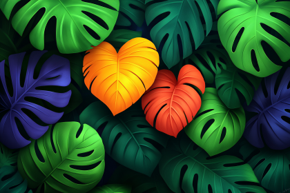 Monstera Heart Leaves