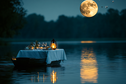 Moonlit Lake Dinner