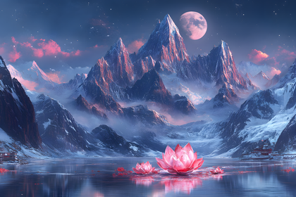 Moonlit Mountain Serenity