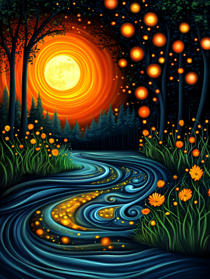 Moonlit River Dreamscape