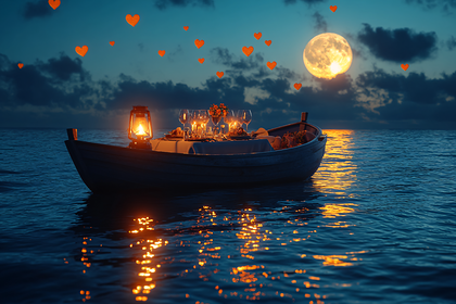 Moonlit Romantic Dinner On Water