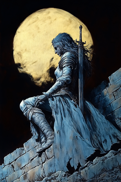 Moonlit Warrior Resting